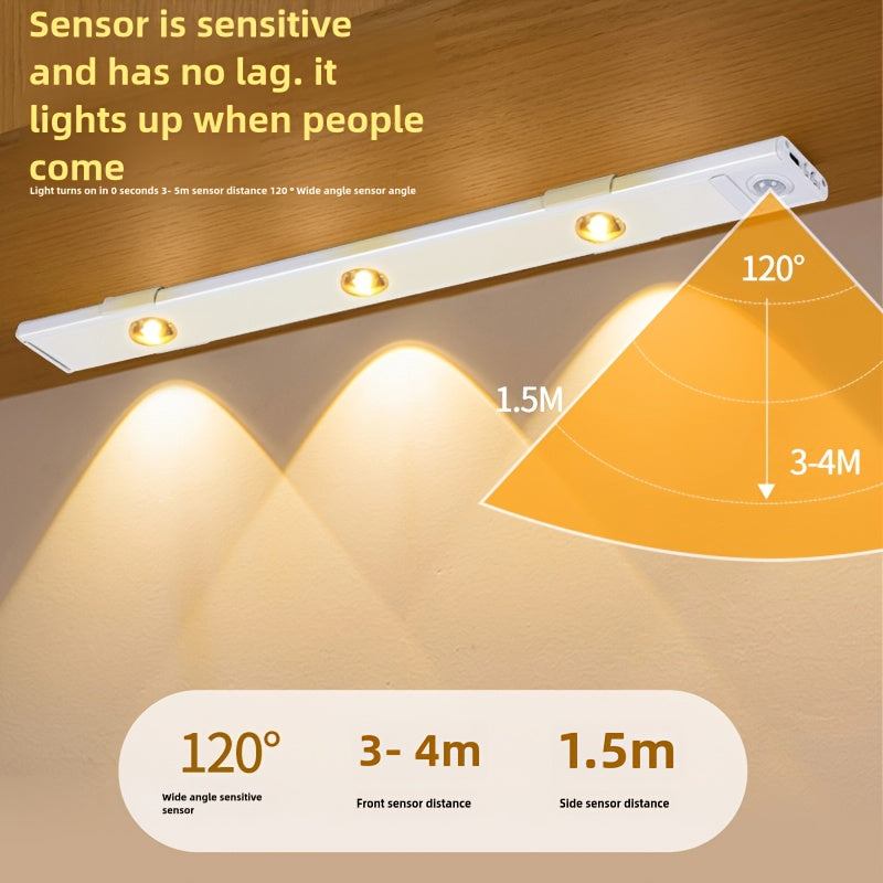 Rechargeable LED Night Light with Motion Sensor Wall-Mounted Battery Powered Warm White