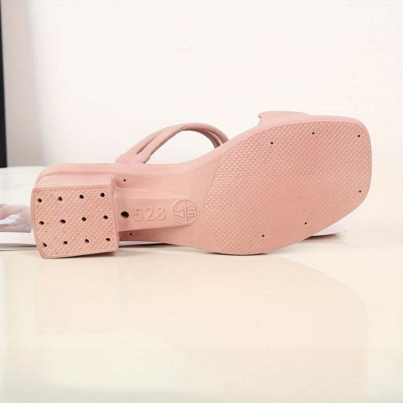 Ayollar yozgi kvadrat barmoqli ochiq barmoqli pastki poyabzal yengil zamonaviy