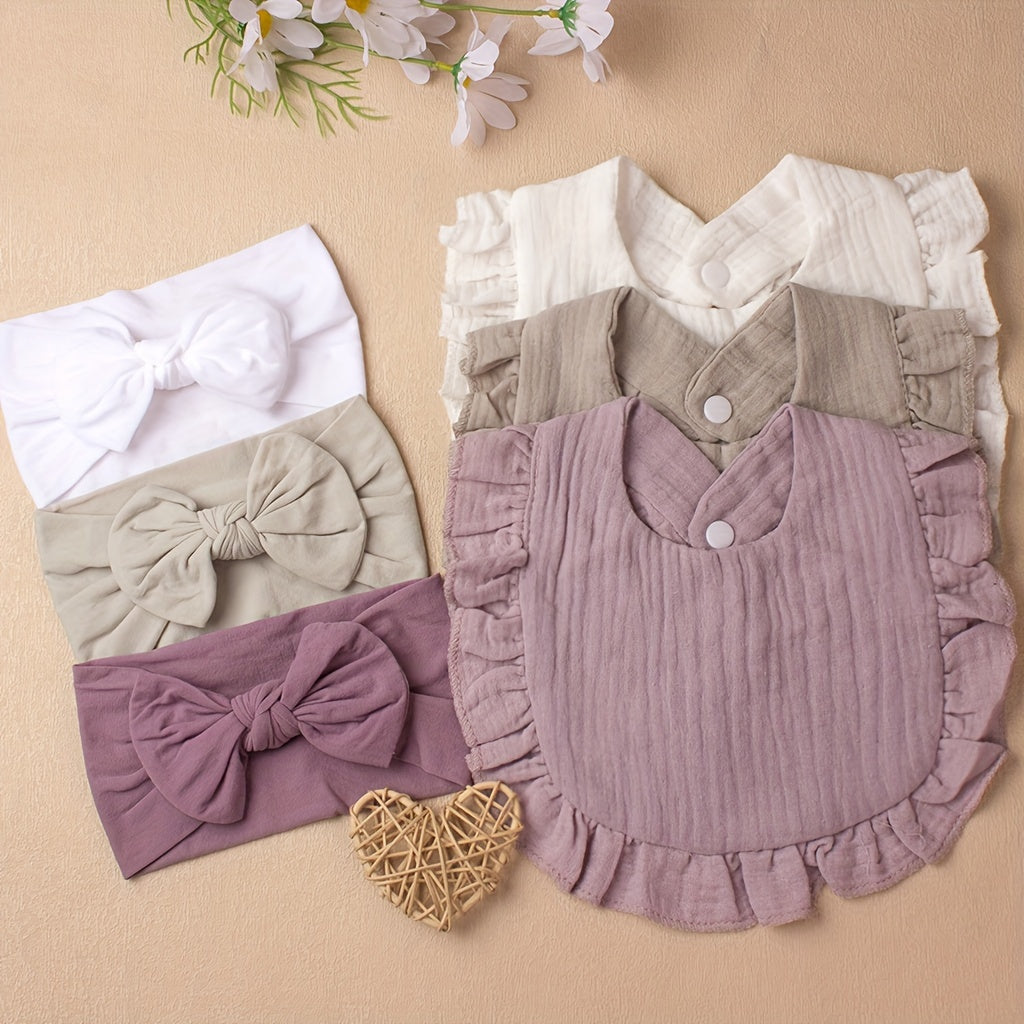 Set of 6 Baby Headbands with Bows Nylon Infant Hair Accessories for Girls