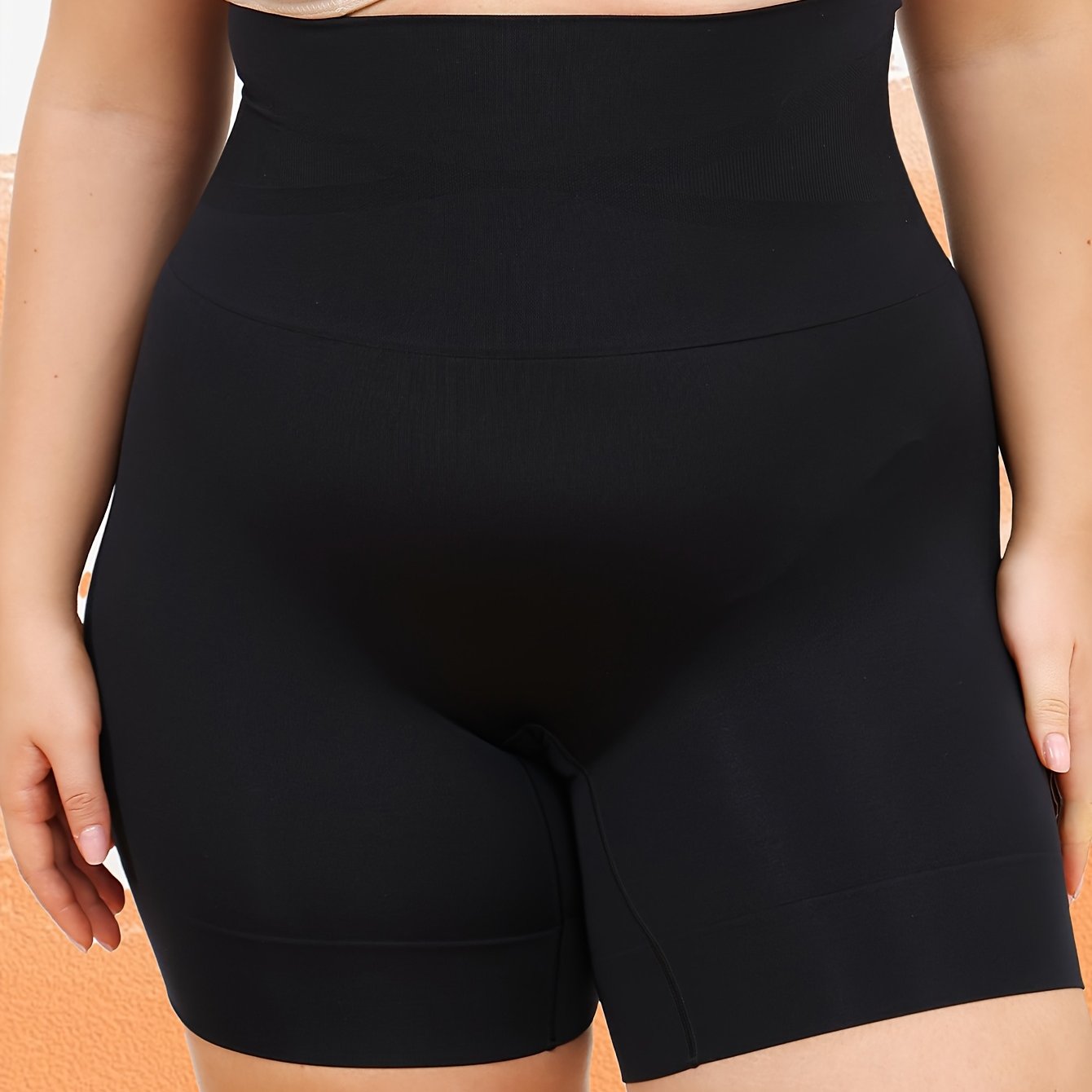 Women Plus Size Tummy Control Shapewear High Waist Cycling Shorts Seamless Breathable Knit
