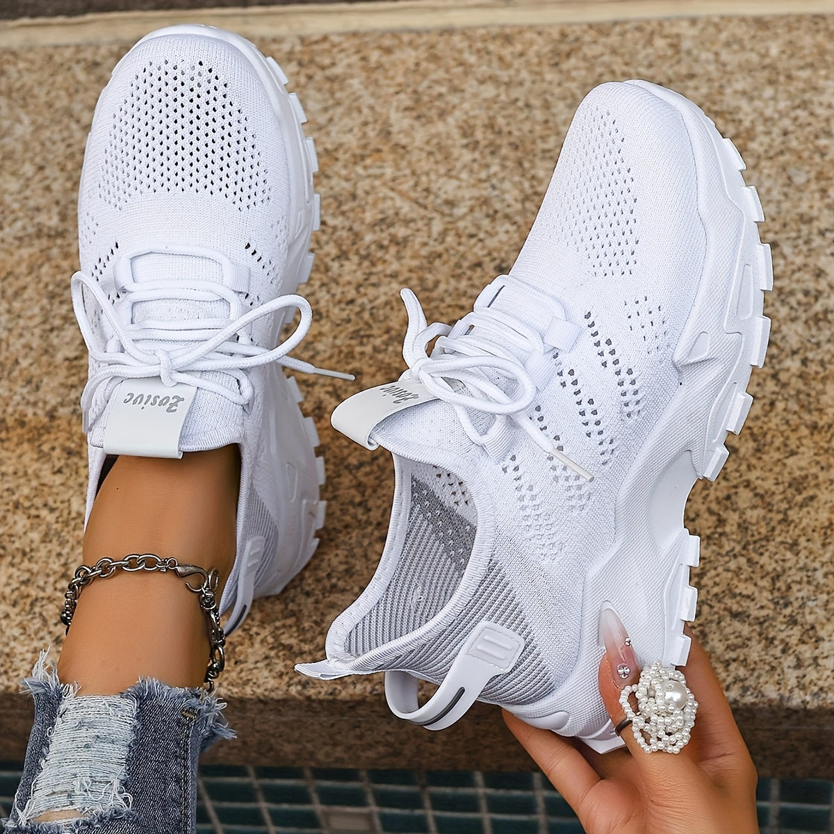 Women’s Canvas Sneakers Slip-On White Black Casual Shoes for Summer Vacation