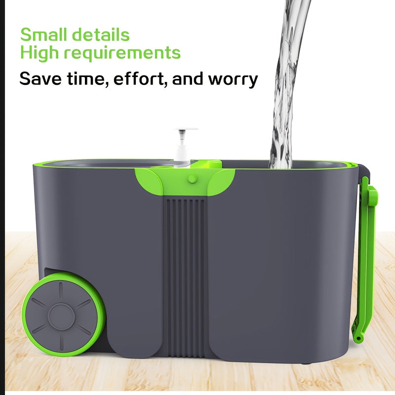 Set de mopa giratoria de gran capacidad con cubo de doble accionamiento para cocina, baño y sala de estar
