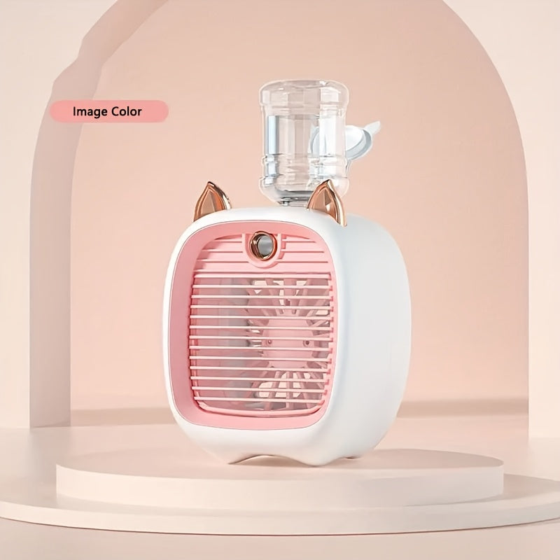 Mini USB rechargeable air conditioner fan 3 speeds humidifying for camping