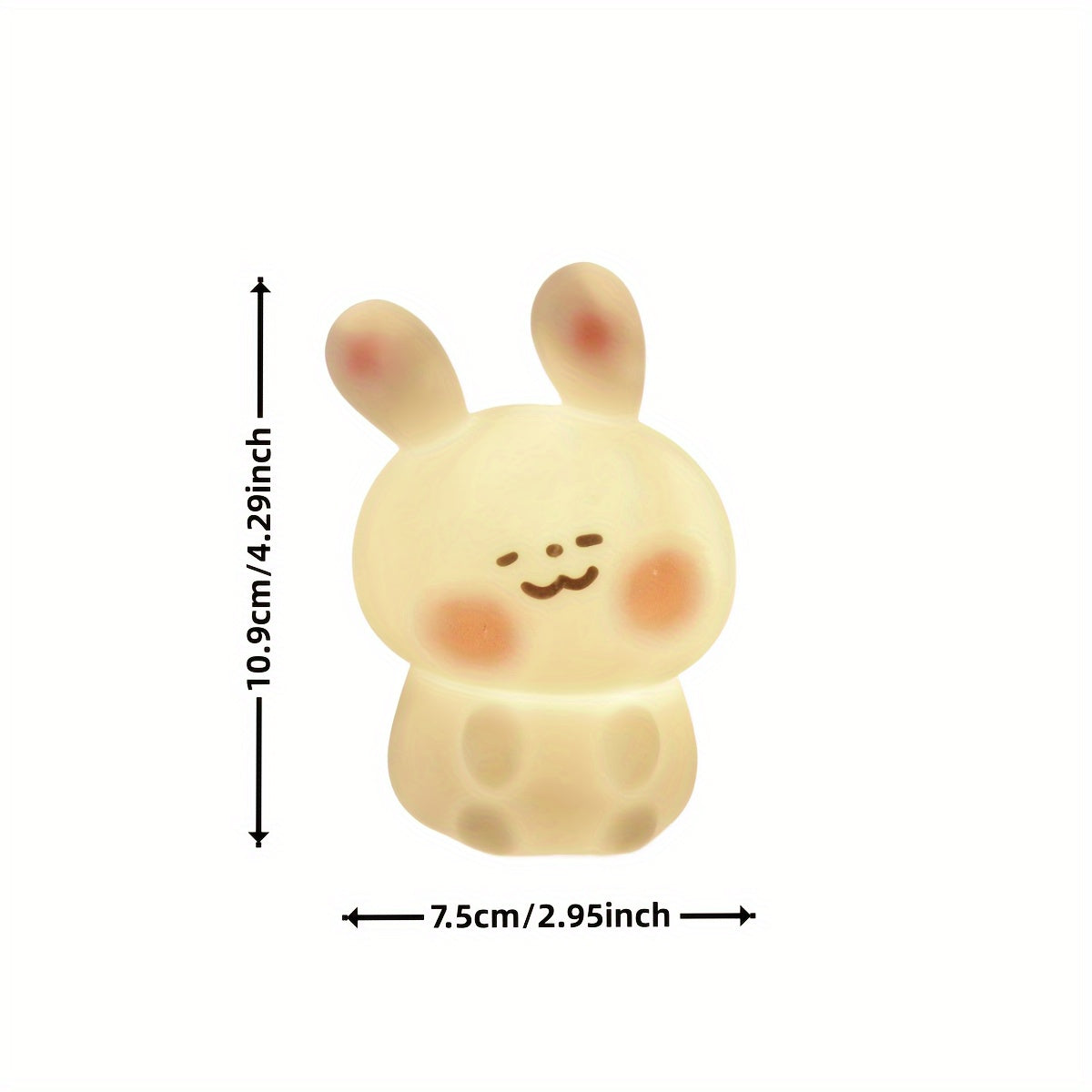 Figurita decorativa luminosa Blush Rabbit para escritorio, de PVC blanco, alimentada por batería