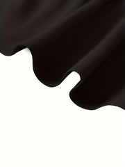 Women's Brown Midi Skirt with Buttons, Ruffled Hem, Elastic Waist