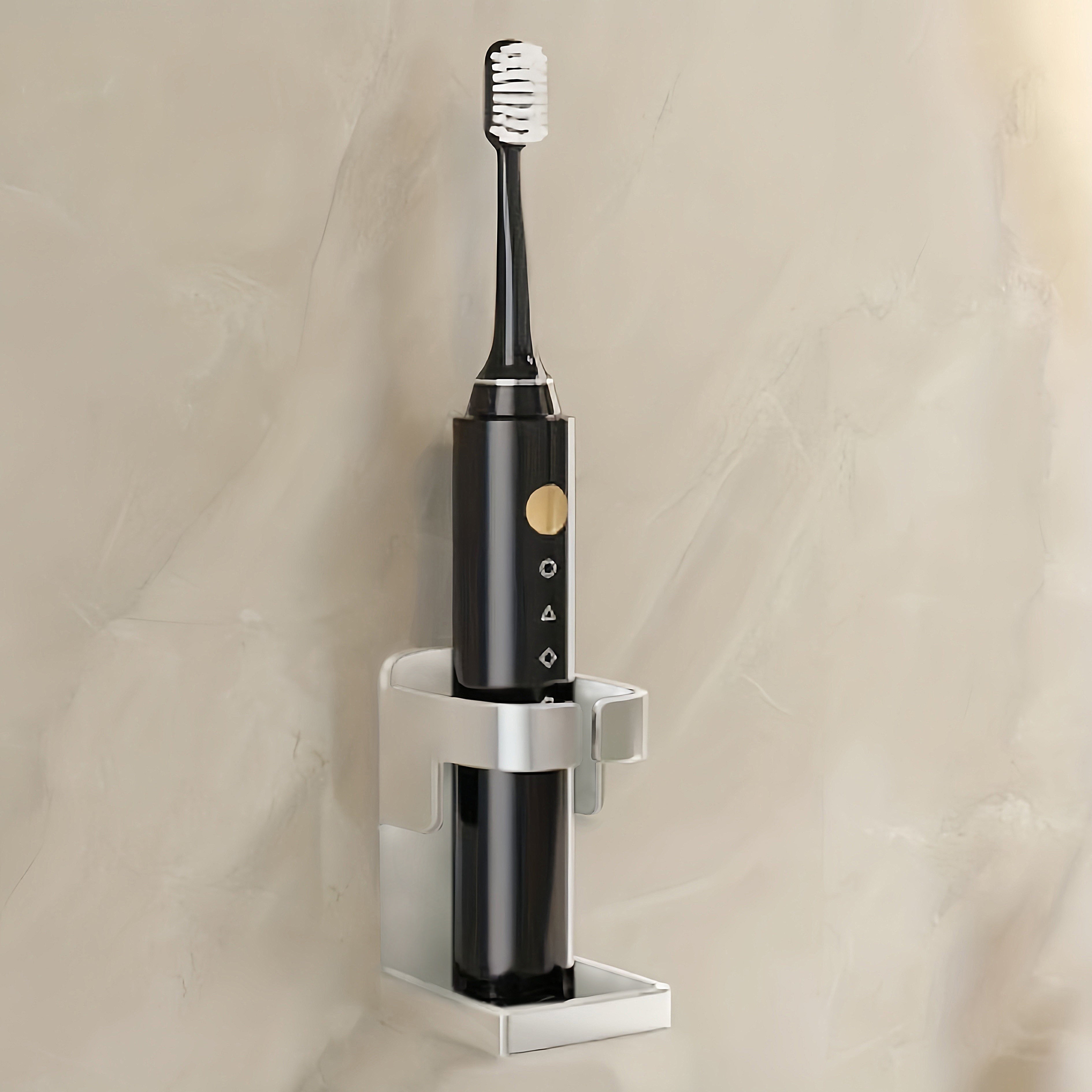 Toilet Storage Shelf with Traceless Toothbrush Holder for Electric Toothbrushes