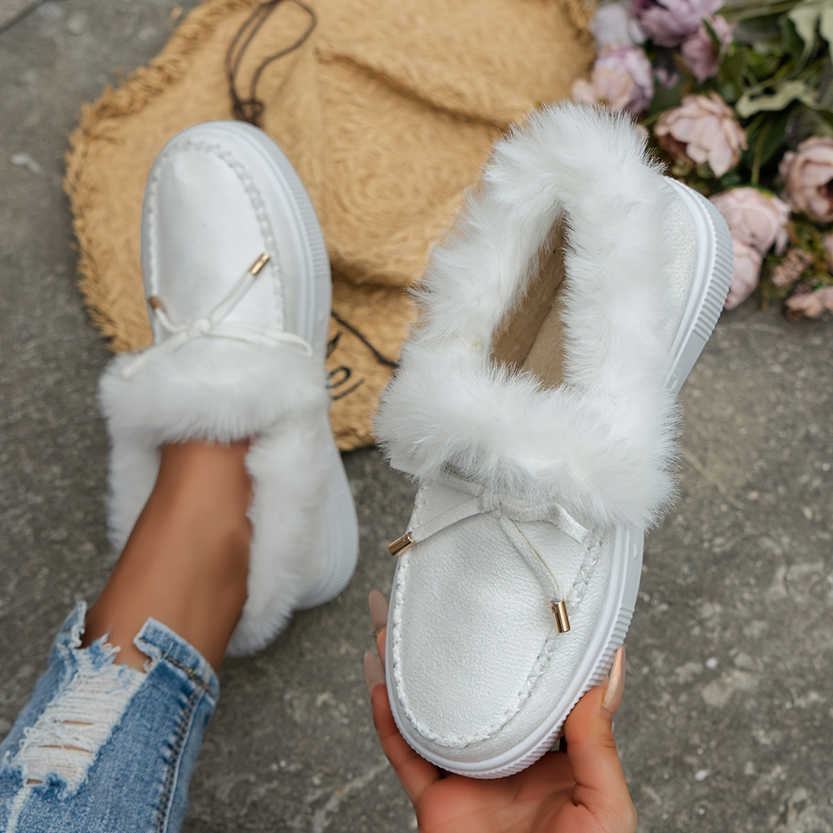 Women's Warm Comfy Slip-On Winter Snow Shoes Thermal Insulated