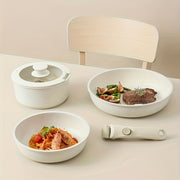 Zamonaviy alyuminiy oshxona to'plami, ajraladigan tutqich bilan, induksiya, gaz, elektr pechlar va mikroto'lqinli pech uchun, yopishmaydigan, oson tozalash uchun