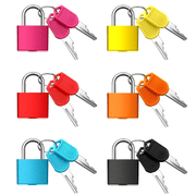 Multi-Color Metal Suitcase Locks with Keys, Small Luggage Padlocks Set