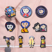 Set of 10 Cartoon Anime Enamel Pins, Metal Brooches, Quirky Collectible Fashion Accessories