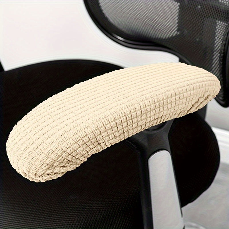 2pc Stretchable Fleece Armrest Covers for Gaming and Office Chairs Beige and Colors