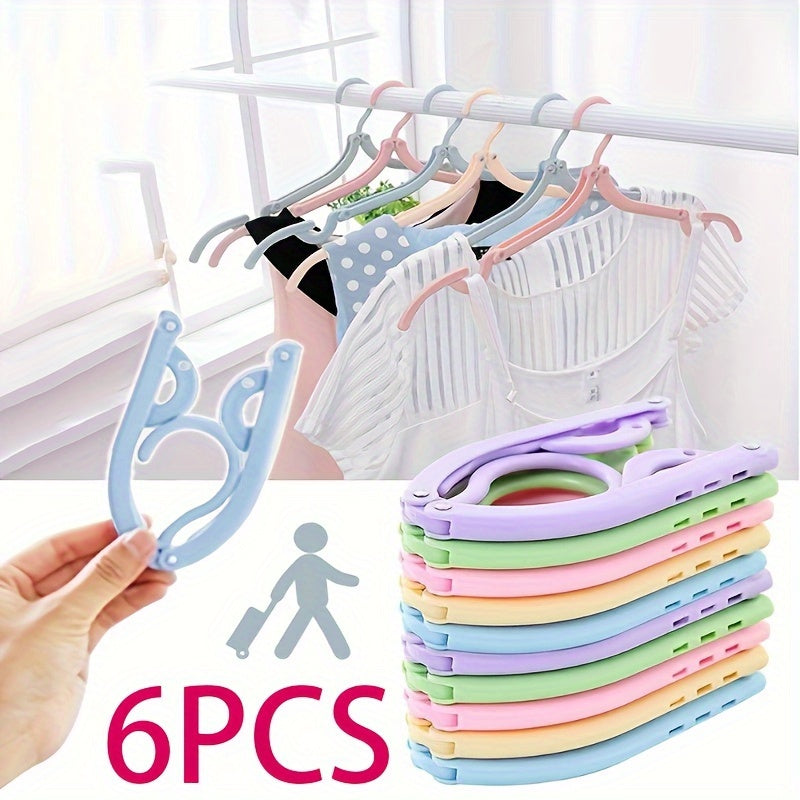 Paquete de 6 perchas de plástico plegables para ropa de viaje, compactas y colapsables, para cruceros, hoteles, residencias y lavanderías