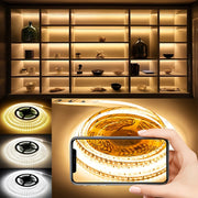 32.8ft LED Strip Lights 24V Warm Cold White Easy Install Adhesive Backing for Living Room Kitchen Bedroom