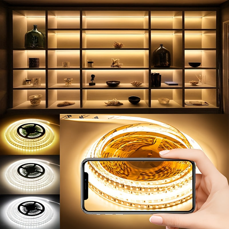 32.8ft LED Strip Lights 24V Warm Cold White Easy Install Adhesive Backing for Living Room Kitchen Bedroom