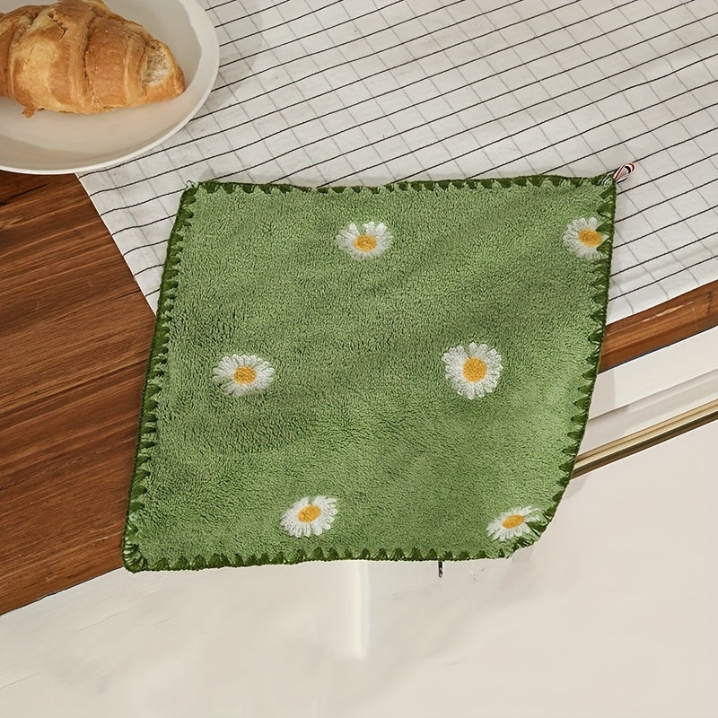 Soft Absorbent Cartoon Embroidered Towels 30x30cm for Bathroom Kitchen