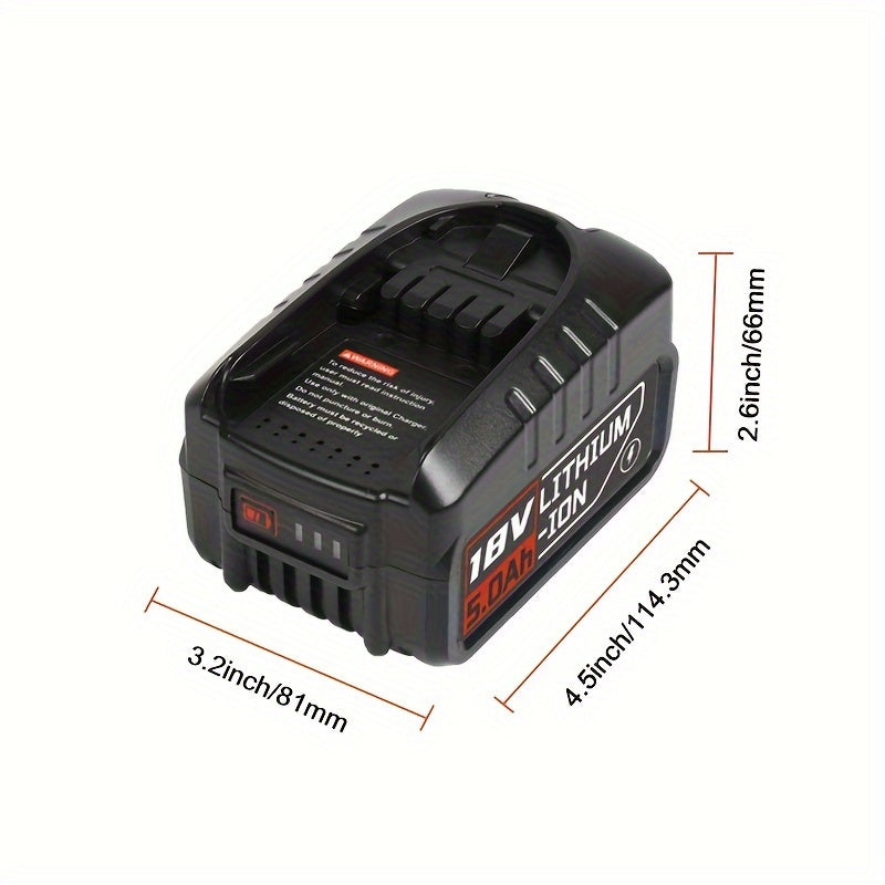 18V 5.0Ah Lithium-Ion Rechargeable Battery for Power Tools Compatible with Bosch and Gardena