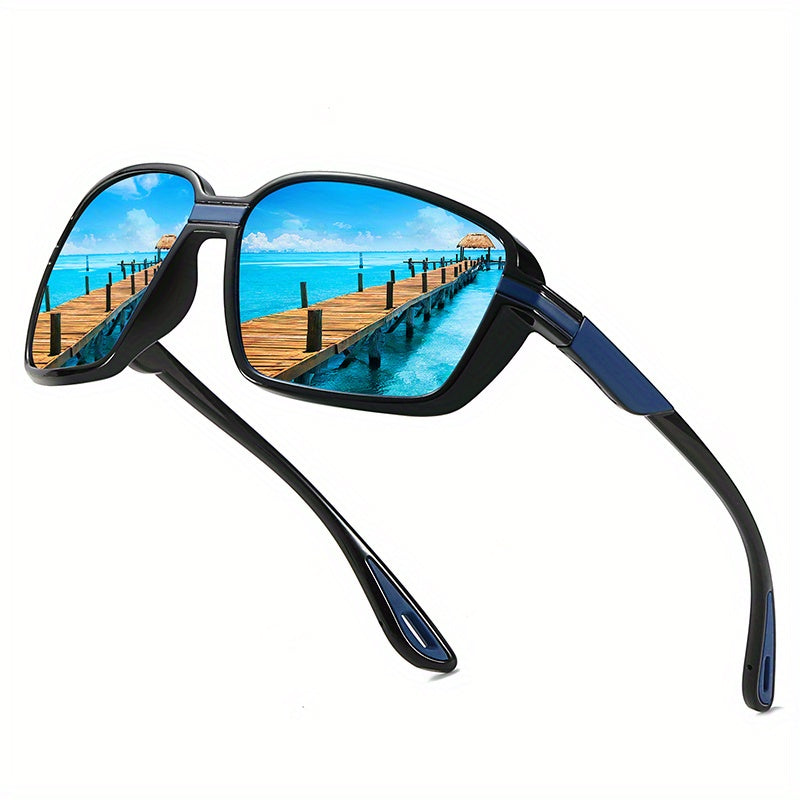 Men's Polarized Square Sports Sunglasses for Driving and Fishing