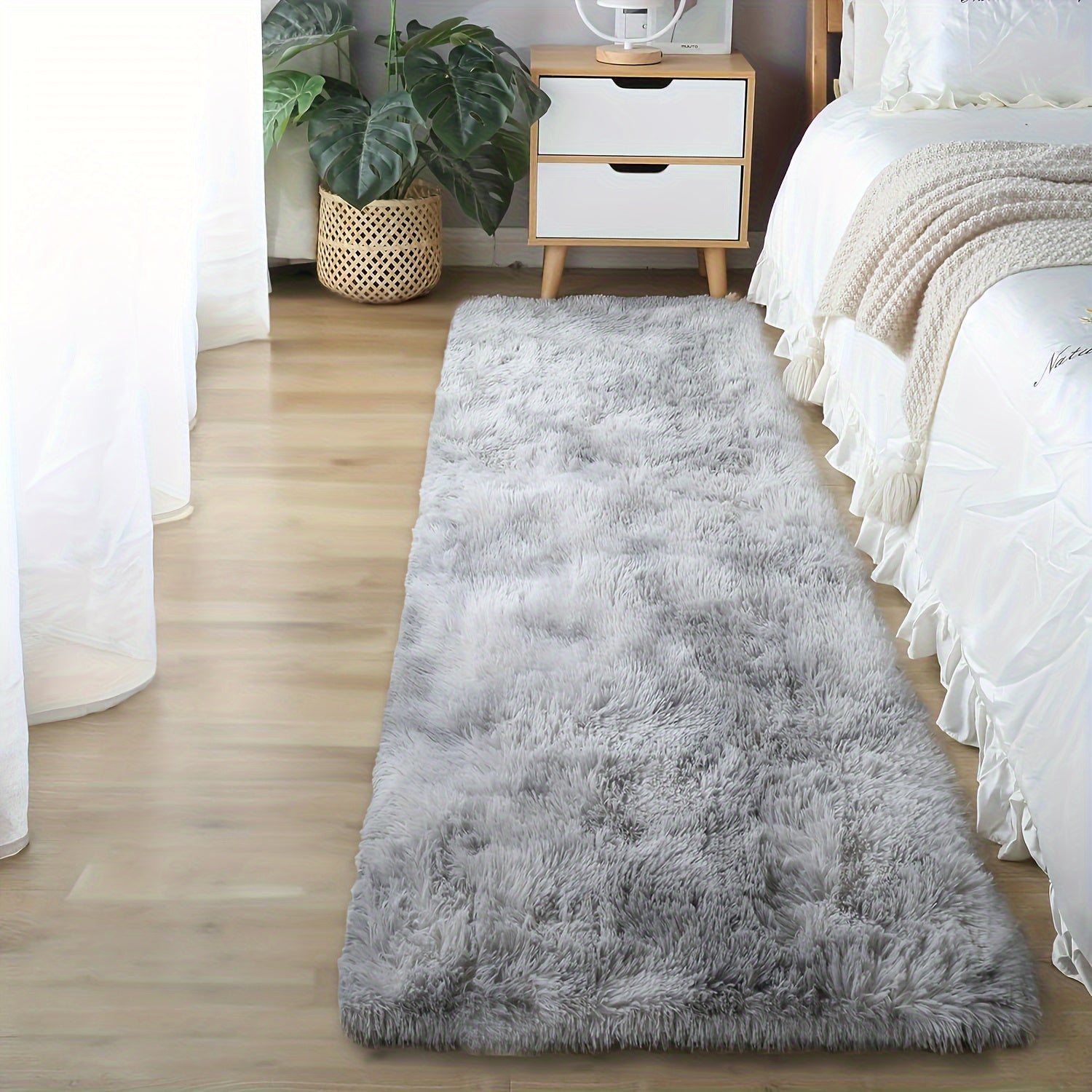 Soft Plush Drum Carpet Area Rug Non-Slip Washable Fabric Bedroom Living Room Dorm Decor