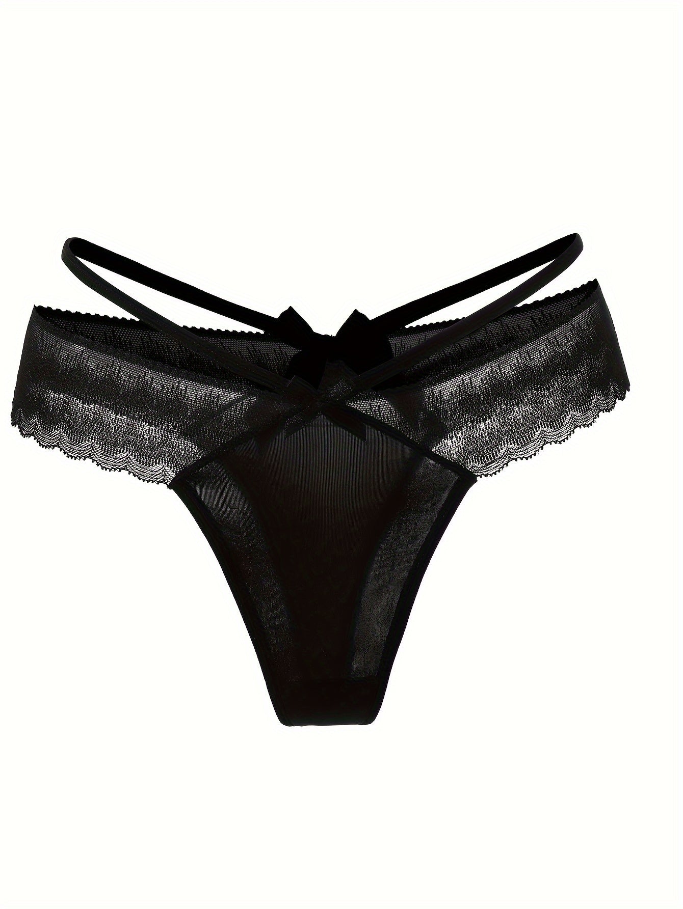 Kattalar uchun to'liq rangli, tikanli qovurg'a bilan bezatilgan, polyamida va elastanadan tayyorlangan thong ichki kiyim