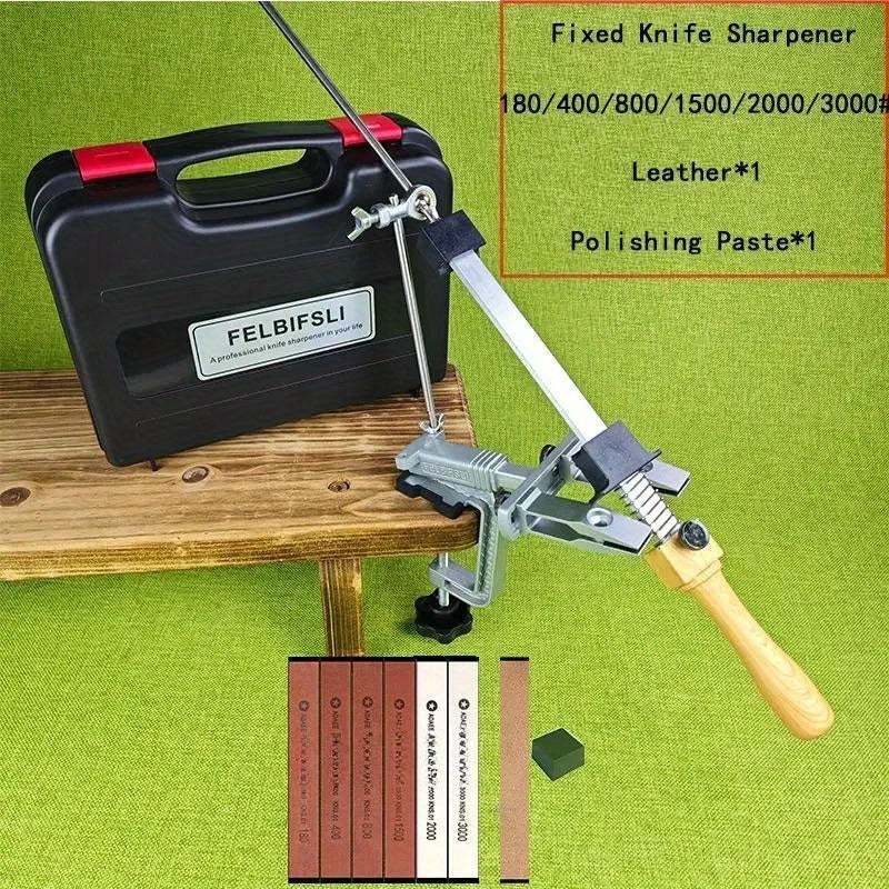 Barqaror burchak bilan olmos pichoqni qirqish, qo'lda oshxona maydalash tizimi va tosh bilan ishlash va pichoqni shimgich uchun, qutisi bilan birga.