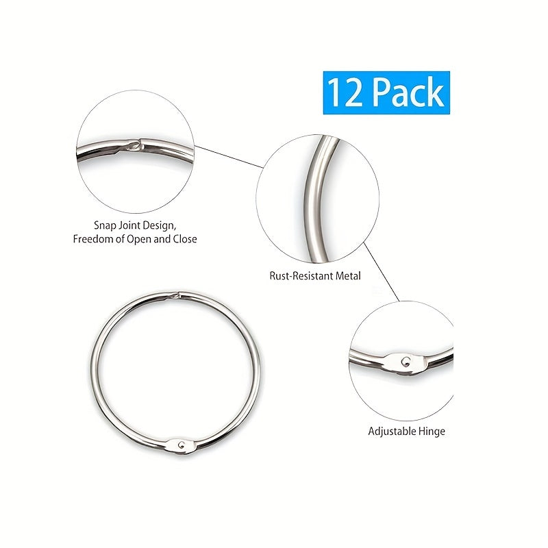 Set of 12 Open Ring Window Curtain Hardware Tulle Sheer Home Decor