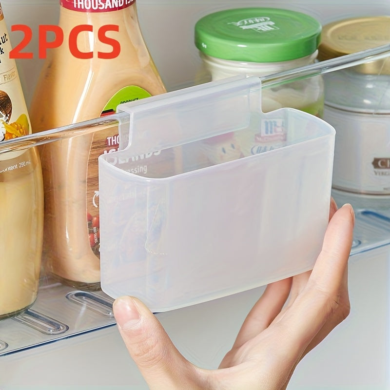 2pcs Clear Plastic Wall Mount Refrigerator Organizer Kitchen Storage