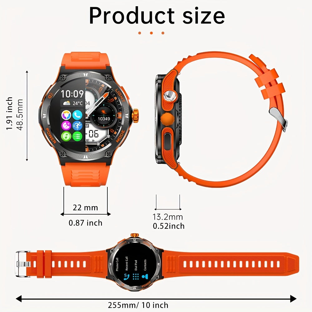 Smartwatch for Men and Women with LED Flashlight 3.89cm Display Fitness Sleep Tracker Waterproof