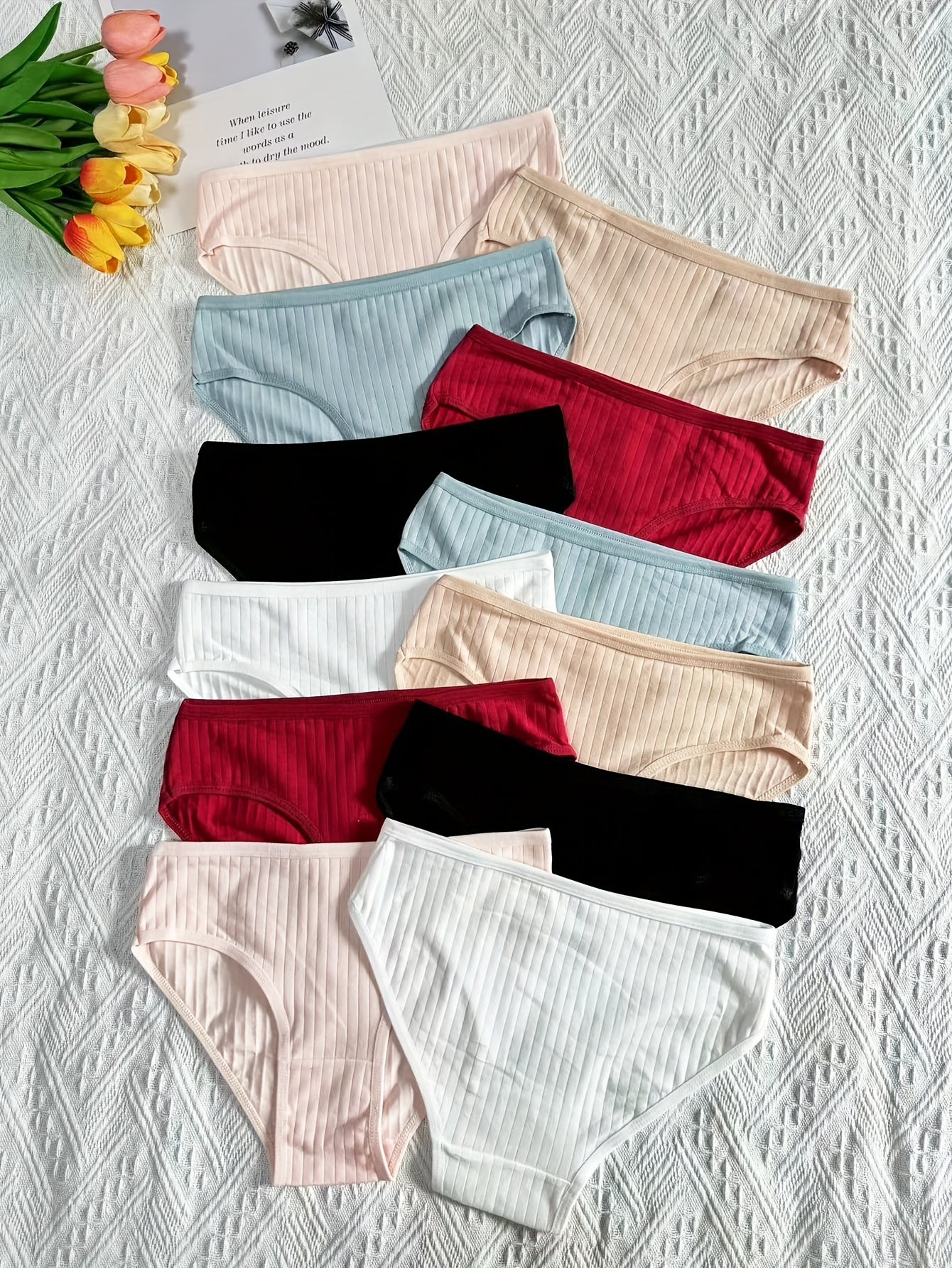 Women’s Cotton Seamless Briefs 12-Pack Comfortable Breathable Stretchy Solid