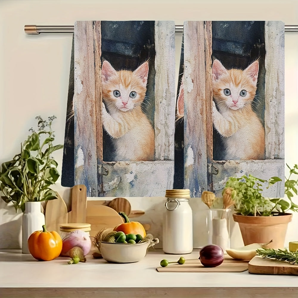 Set of 2 Ultra-Soft Kitchen Towels 40x60cm Absorbent Dish and Hand Towels