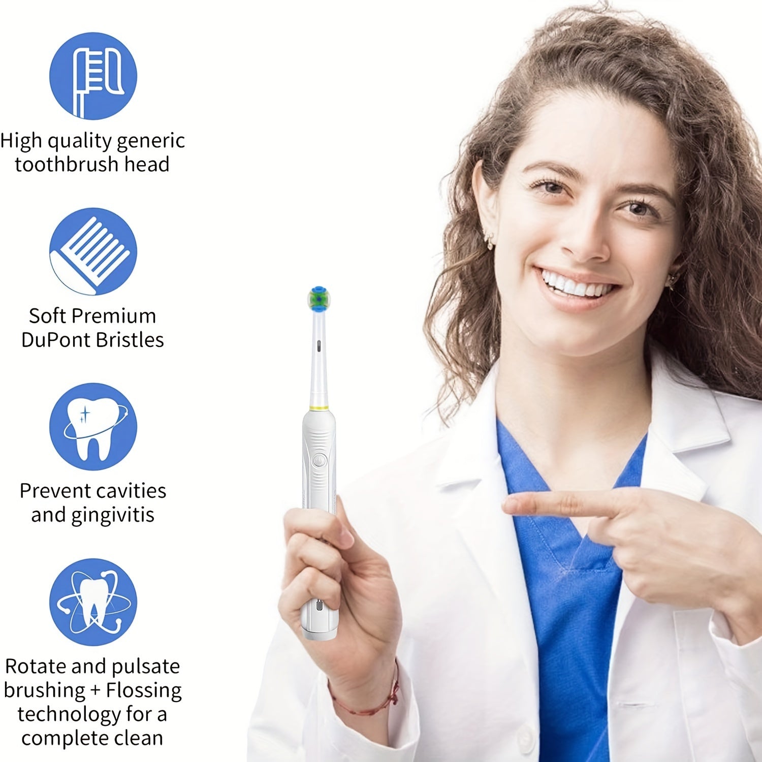 16 dona oq elektr tish cho'tkasi boshlarini almashtirish mos keladi