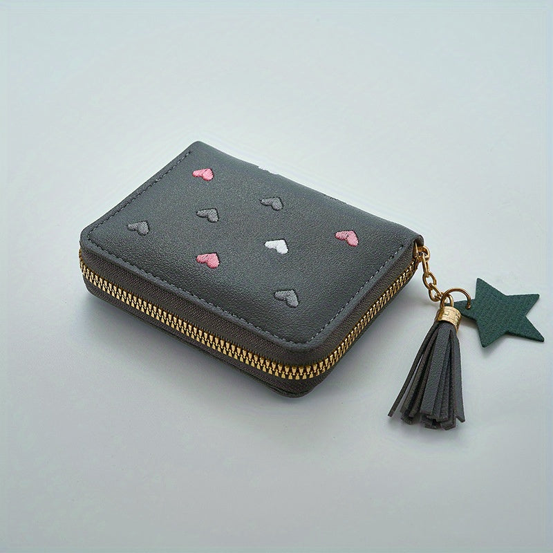 Cute PU Leather Wallet with Coin Purse and Money Clip for Daily Use