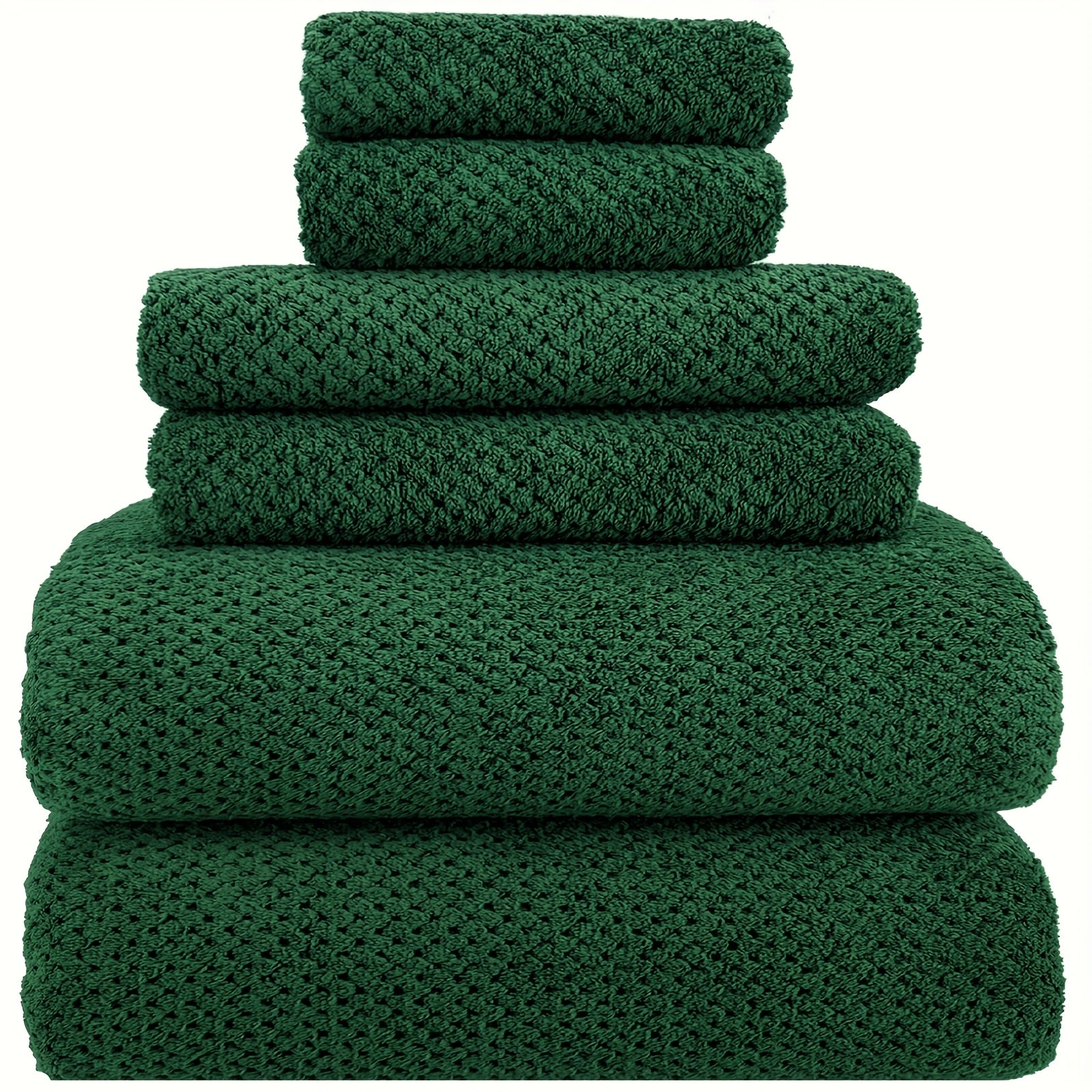 6-Piece Bath Towel Set with 2 Square Towels 2 Hand Towels and 2 Bath Towels Soft Absorbent Spa Hotel