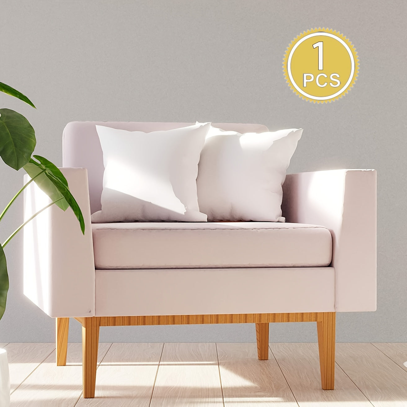 Waterproof Throw Pillow Protector with Zipper, Soft Breathable Polyester Cover