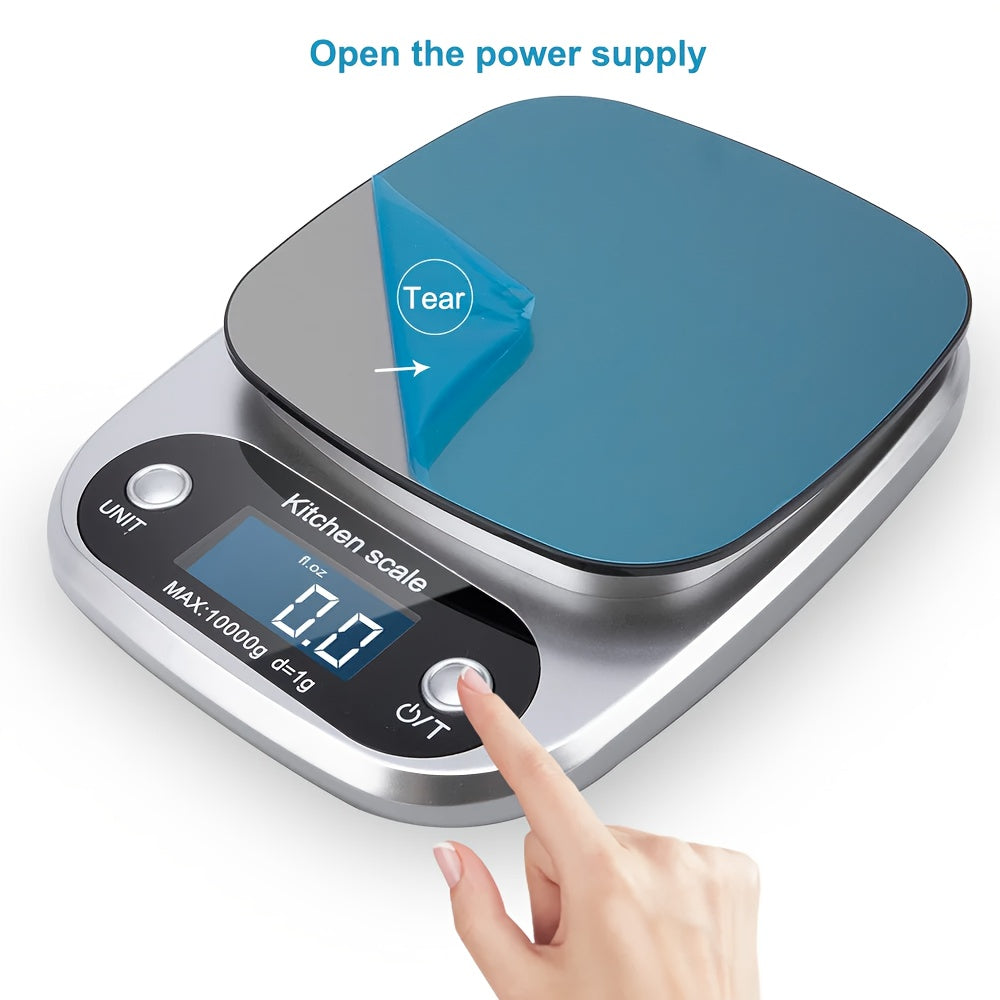 Digital Kitchen Scale 9.98kg Stainless Steel Food Weighing for Baking Cooking Meal Prep