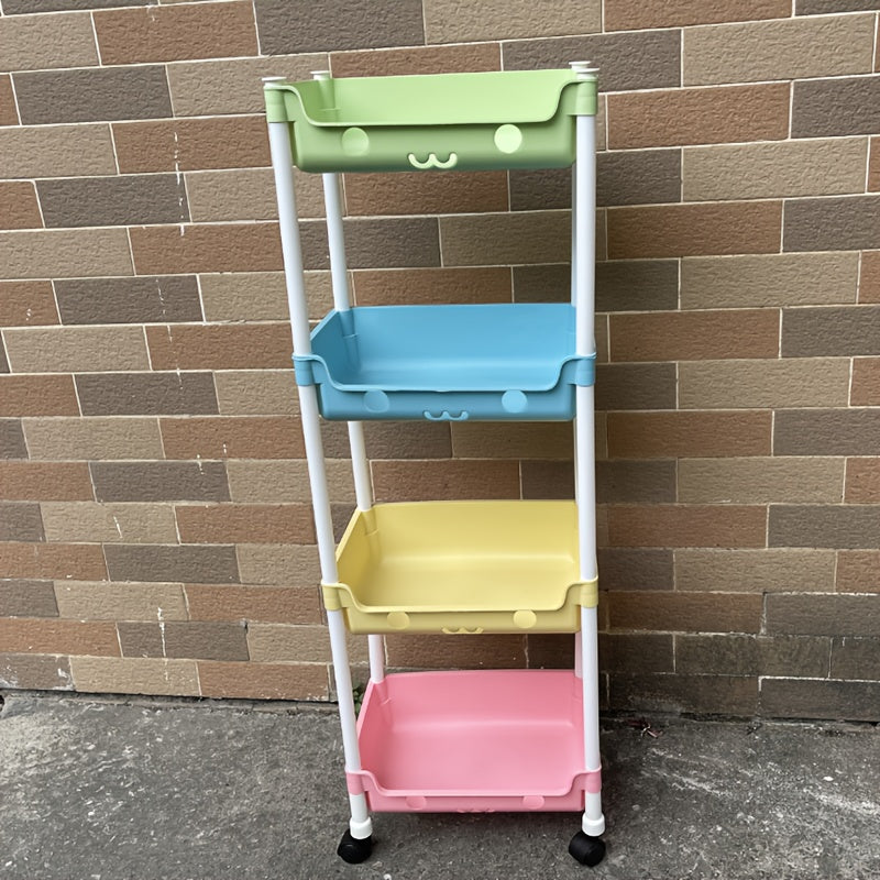 Plastic Macaron Storage Trolley for Living Rooms and Kitchens Water-Resistant