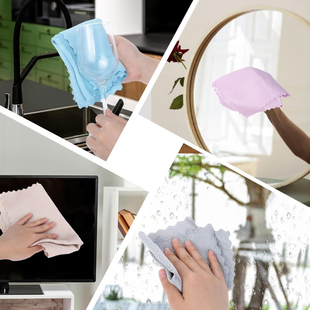 10-Pack Reusable Lint-Free Cleaning Cloths for Surfaces 24.89cm Square