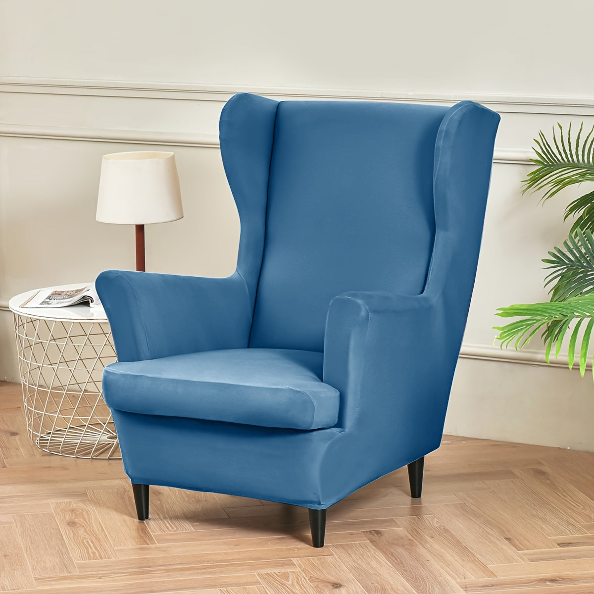 Yumshoq rangli qanot shaklidagi divan qopqog'i uchun yashash xonasi va yotoq xonasi