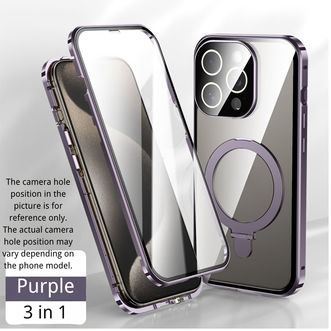 3-Piece iPhone 16-12 Pro Max Plus Accessories Set Phone Case Screen Protector Camera Protector Magnetic Wireless Charging
