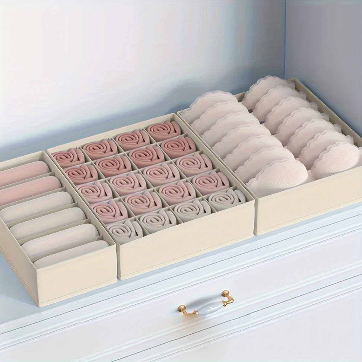 Multi-Grid Storage Baskets for Underwear Bras Socks Clothes Space Saving Organizer