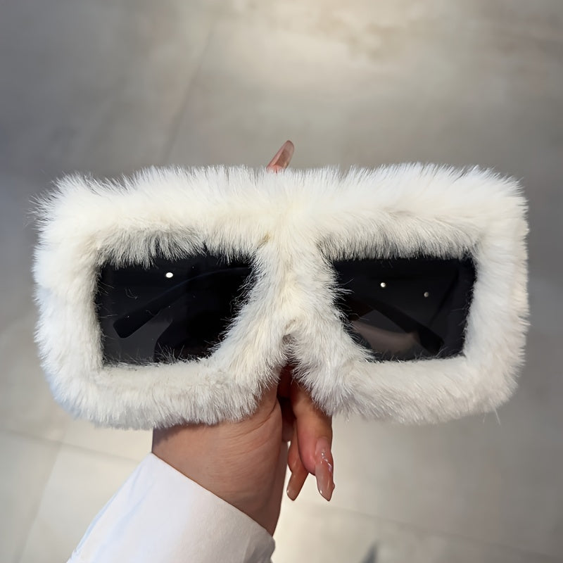 Unisex Fuzzy Plastic Glasses Oversized Gradient Fashion Accessories for Beach Parties and Clubs