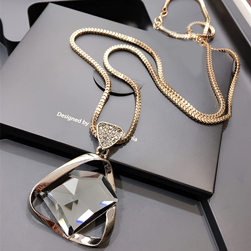 Korean Style Zinc Alloy Sweater Chain Necklace for Women Autumn Winter Vintage Sexy Jewelry