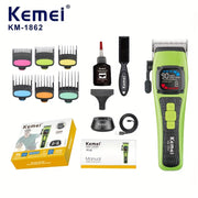 Electric Hair Clipper 9000 RPM Metal Blade Adjustable Temperature Blue Black