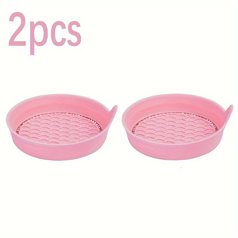 2PCS Silicone Car Cup Coasters Non-Slip Rhinestone Interior Accessories