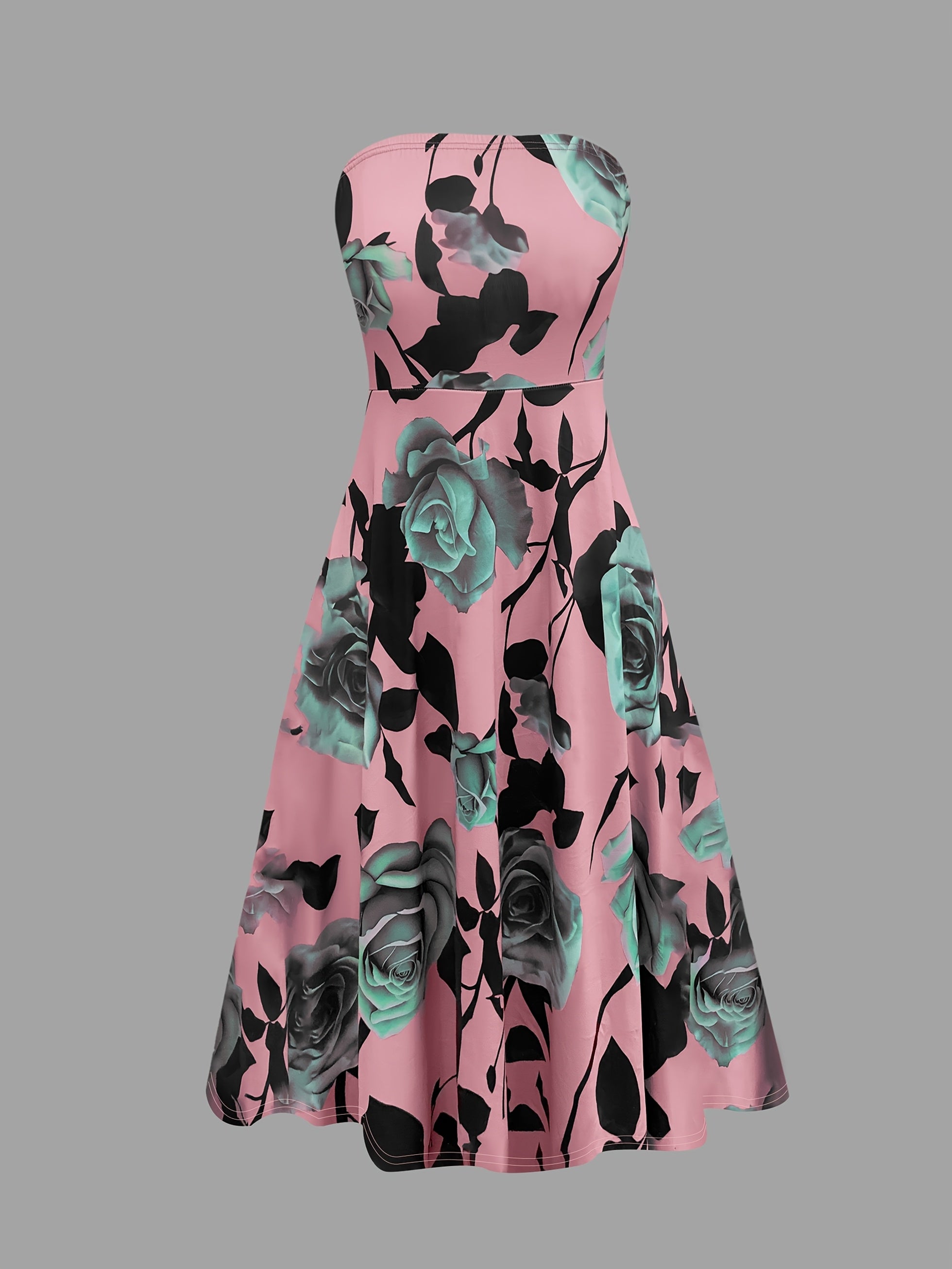 Women's Elegant 2-Piece Set Lace-Up Cardigan and Rose Flower Dress Polyester Floral All-Season