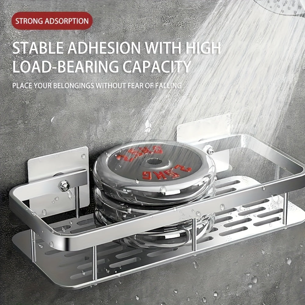 Aluminum Wall Rack for Bathroom and Kitchen Storage Space Saving Simple Mount