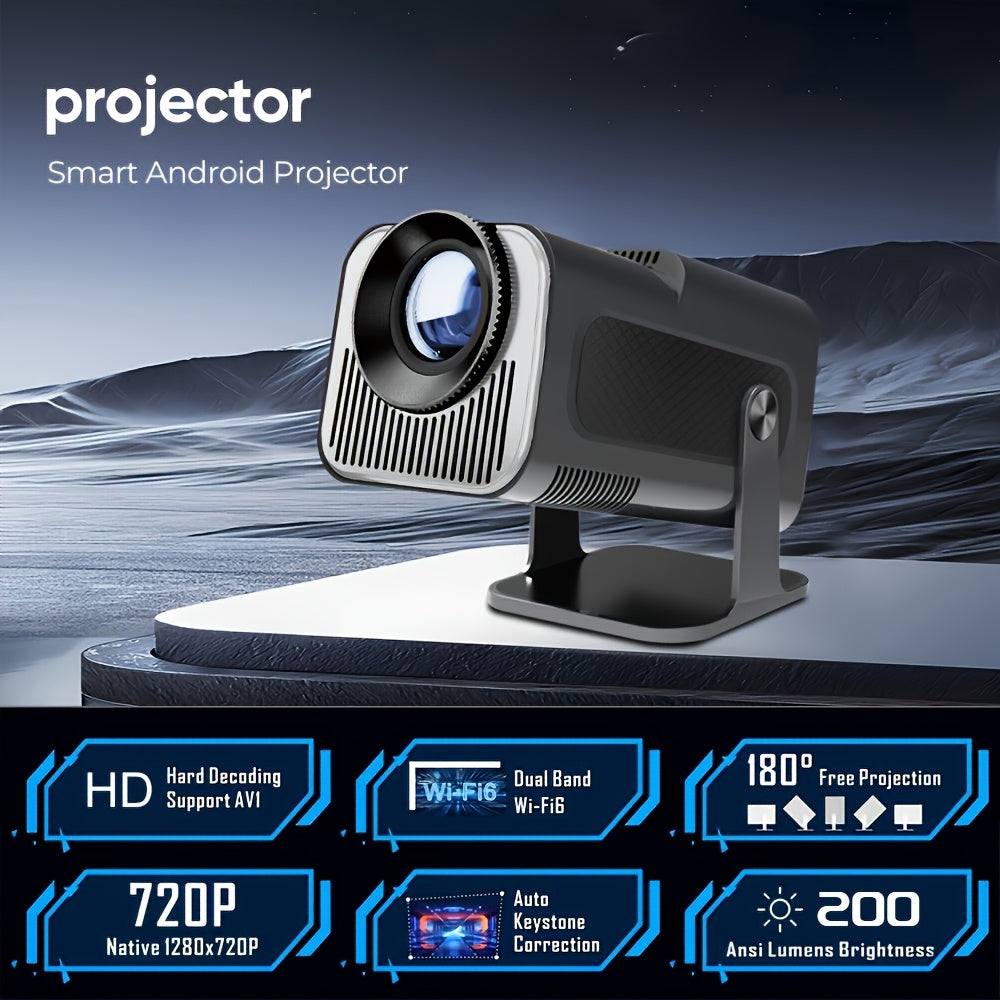 Outdoor Projector 9 Aspect Ratio LCD Display WiFi6 Type-C Power Black