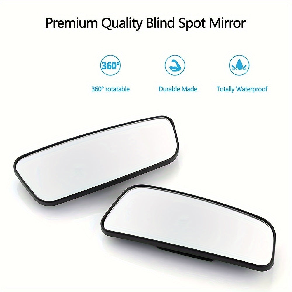 2 Packs Car Side Blind Zone Rearview Mirrors Adjustable Wide-Angle Parking Mirrors