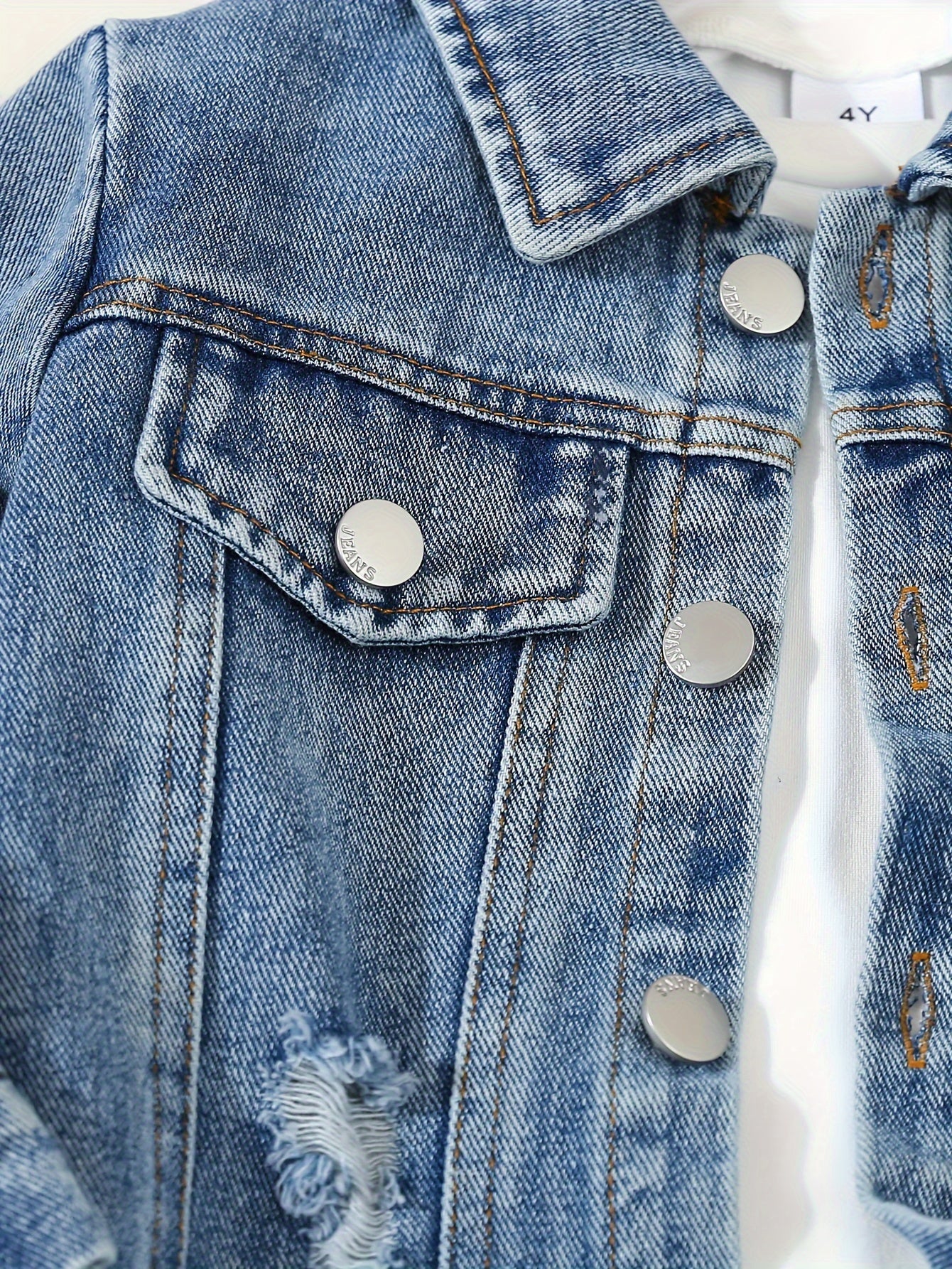 Детский комплект из джинсовой ткани для мальчиков: футболка с длинным рукавом, рваные джинсы, осень-зима, повседневный стиль