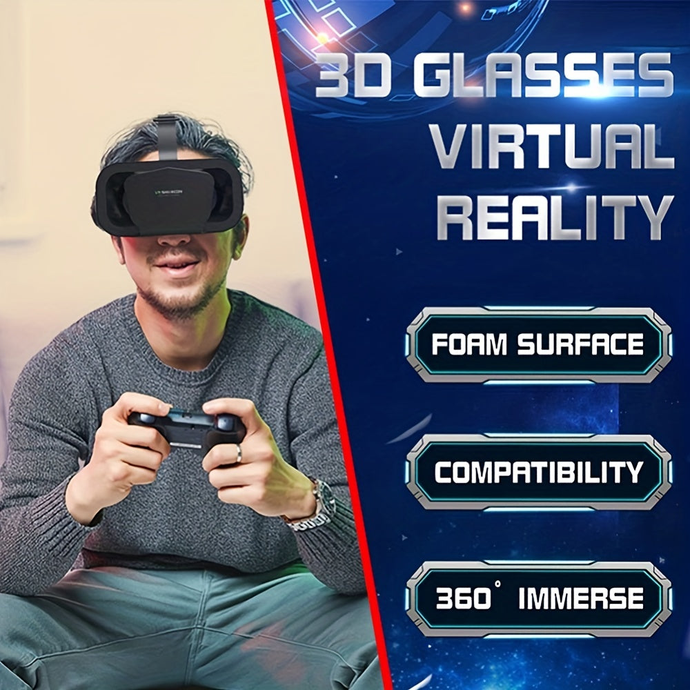 3D VR Headset for iPhone and Android Phones with Controllers and Binocular Lenses