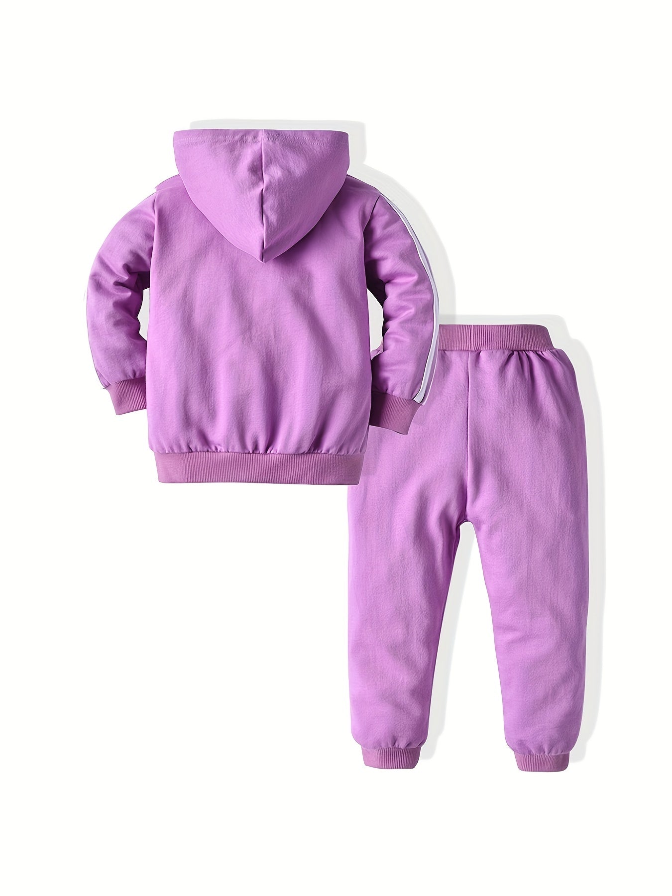 Kids Boys Sporty Jacket and Casual Pants Set with Zipper Hoodie for Fall Winter